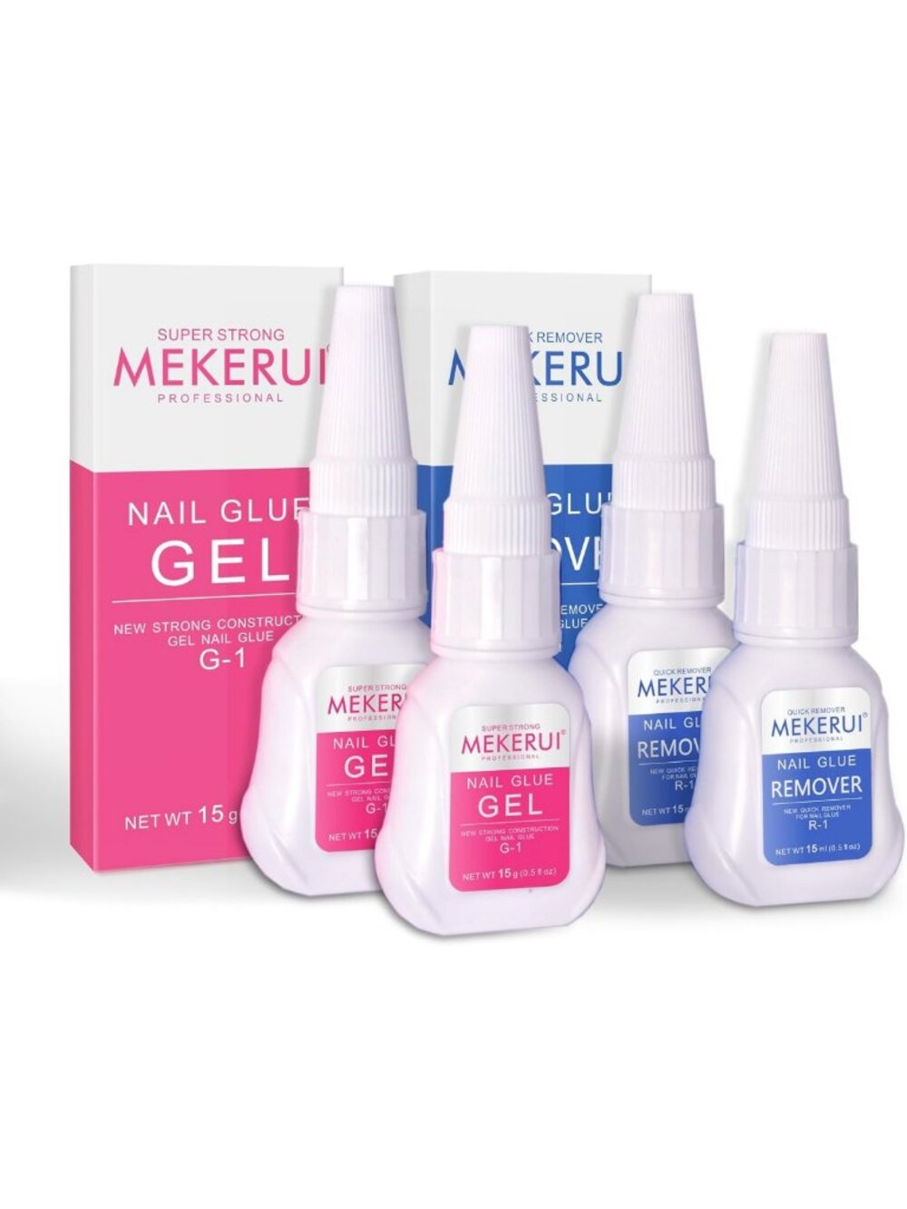 Super Strong Nail Glue Gel & Quick Remover Set - Long-lasting 30+ Days, Easy Use